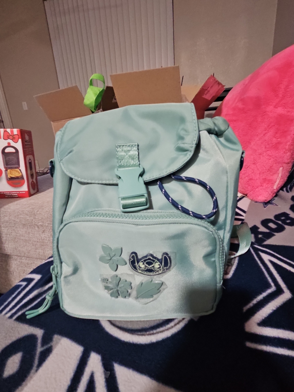 Kids Mint Green Floral Patch Mini Daypack